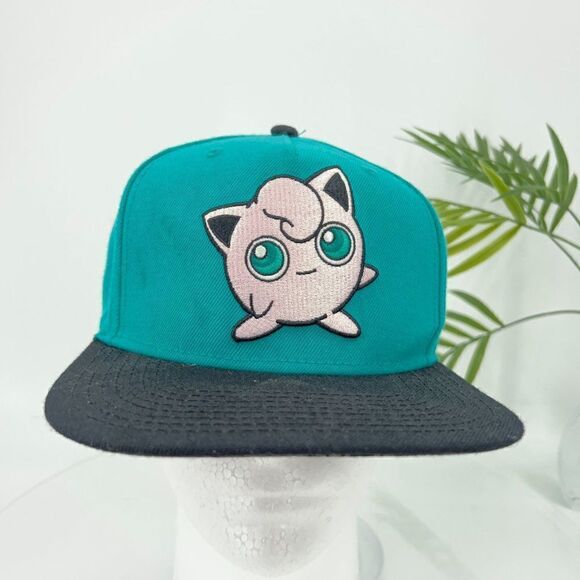 Pokemon 2016 Jigglypuff Cap Hat Snapback Adult Adjustable Teal Green Black - Picture 1 of 11